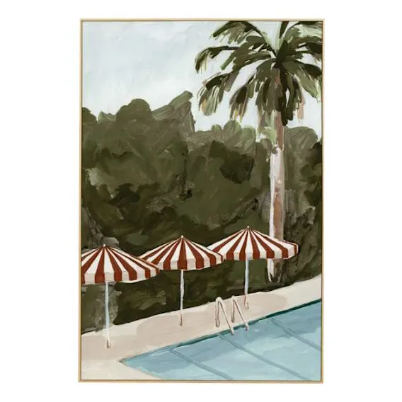 Resort Umbrellas 2 Box Framed Canvas in 102 x 152cm