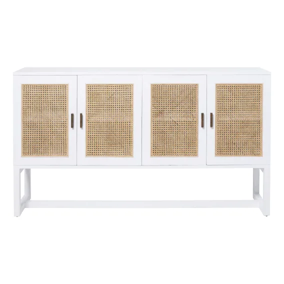 Rita 4 Door Buffet 160cm in Mindi Mike White / Rattan