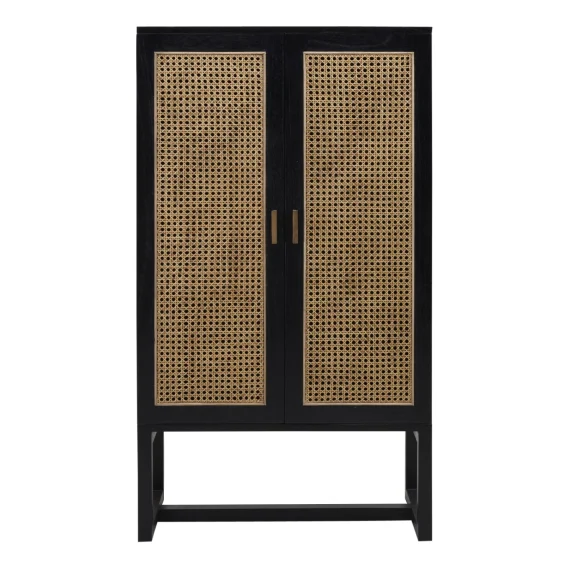 Rita Small Cabinet in Ebony Mindi / Rattan