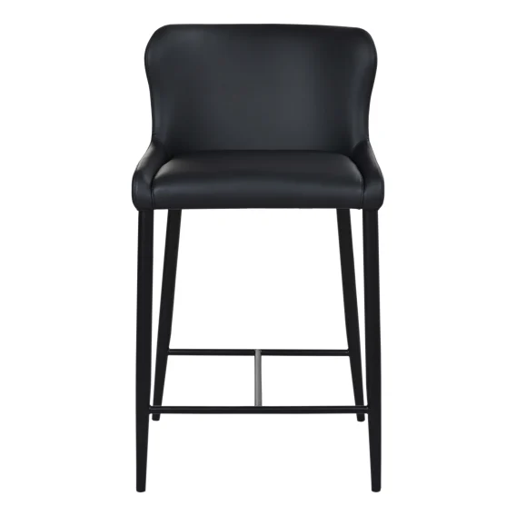 Roma Bar Chair in Linea Leather Black