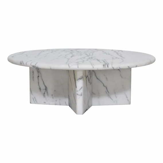 Romel Round Coffee Table 100cm in Marble White