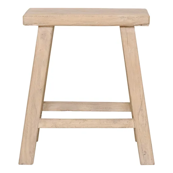Royal Vault Rectangle Stool 45x50cm in Reclaimed Elm