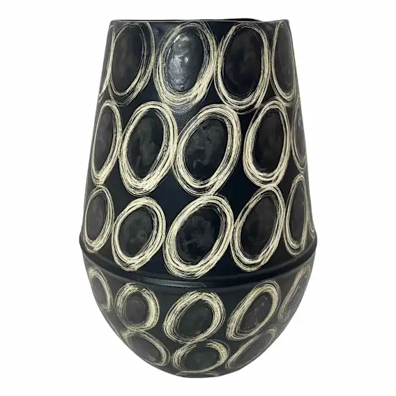 Rockpool Vase Large 29.5x42cm in Black / Cream