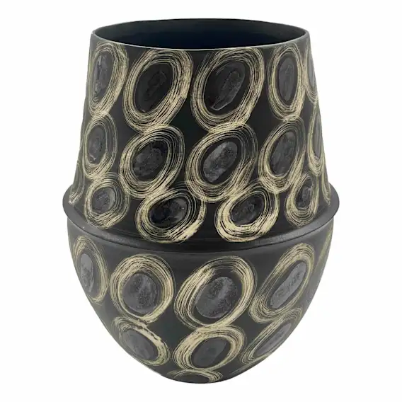 Rockpool Vase Small 27x34.5cm in Black / Cream