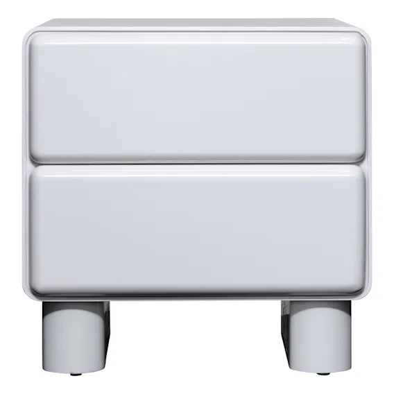 Rogue Bedside Table in High Gloss White