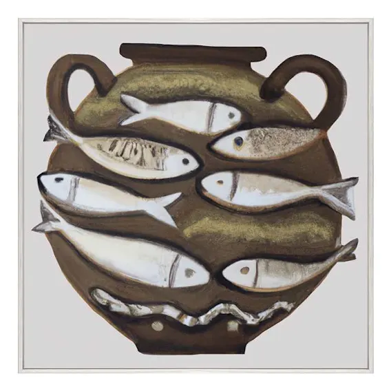 Rustica Fishpot Box Framed Canvas in 102 x 102cm