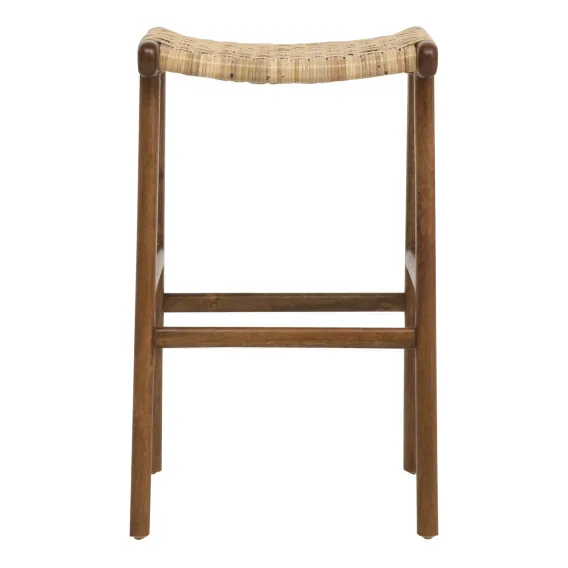 Sari Casa Stool in Tea Brown / Rattan Seat