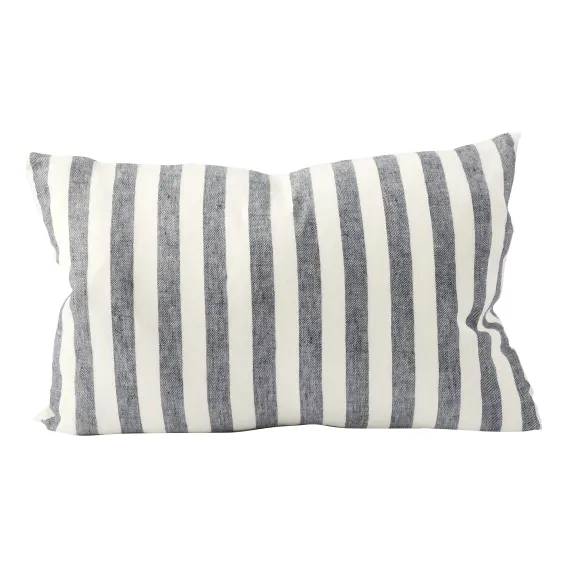 Santi Feather Fill Cushion 60x40cm in Off White / Navy