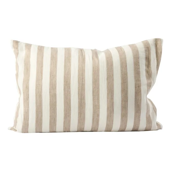 Santi Feather Fill Cushion 60x40cm in White / Natural