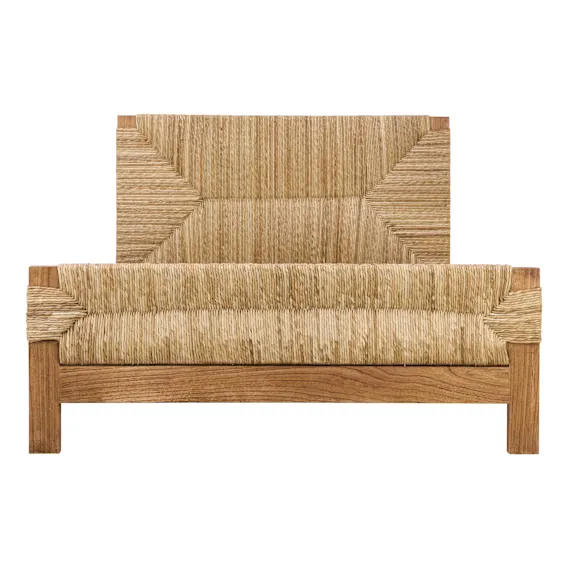 Sash Queen Bed Frame in Mindi Clear / Rush Wicker