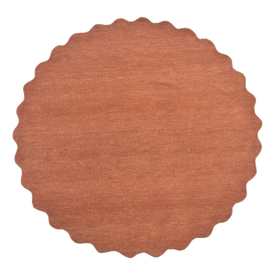 Scalloped Rug 240x240cm in Rust