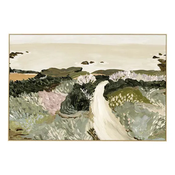 Seaside Meadow Box Framed Canvas in 77 x 52cm