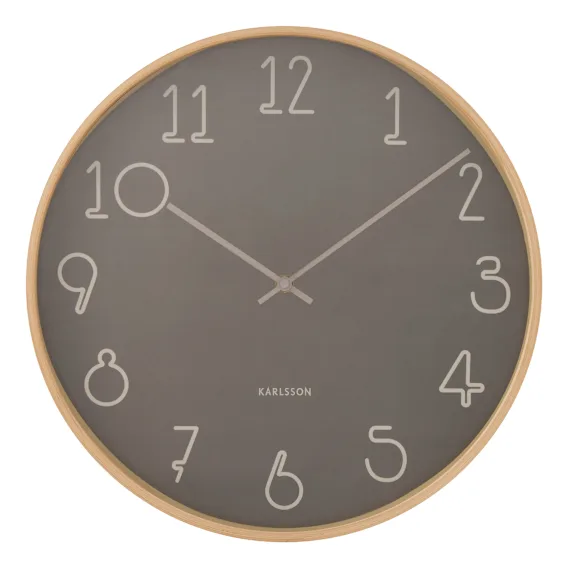 Sencillo Clock 40cm in Dark Grey / Natural