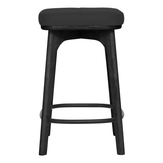 Silva Bar Stool in Black Leather / Black