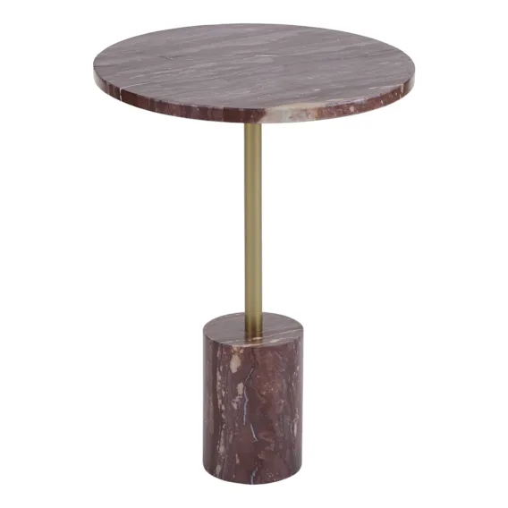 Sienna Side Table 50cm in Claret/Gold
