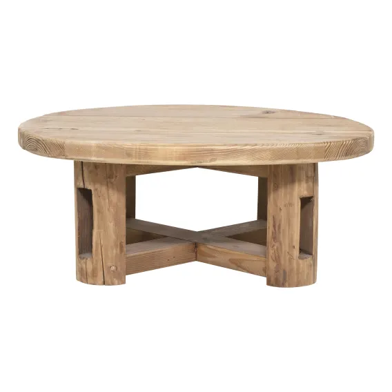 Southport Round Coffee Table 90cm in Reclaimed Pine