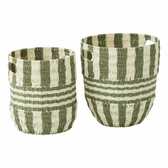 Solana Baskets Set of 2 35x38cm in Olive