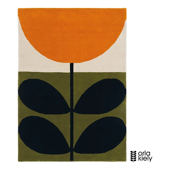 Stem Black Rug 200x280cm in Green