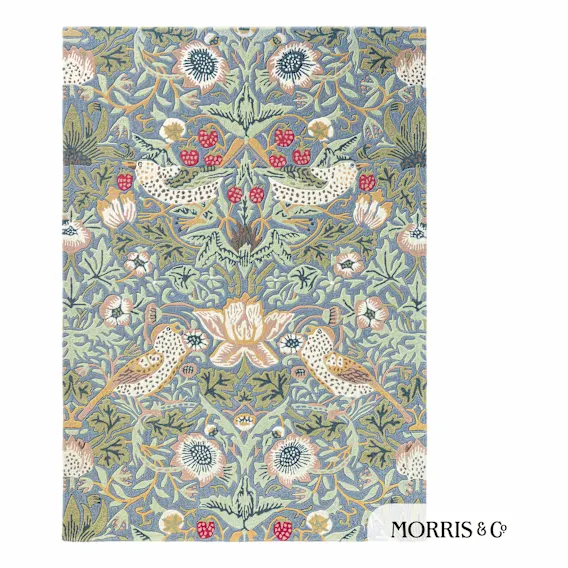 Strawberry Thief Rug 250x350cm in Slate
