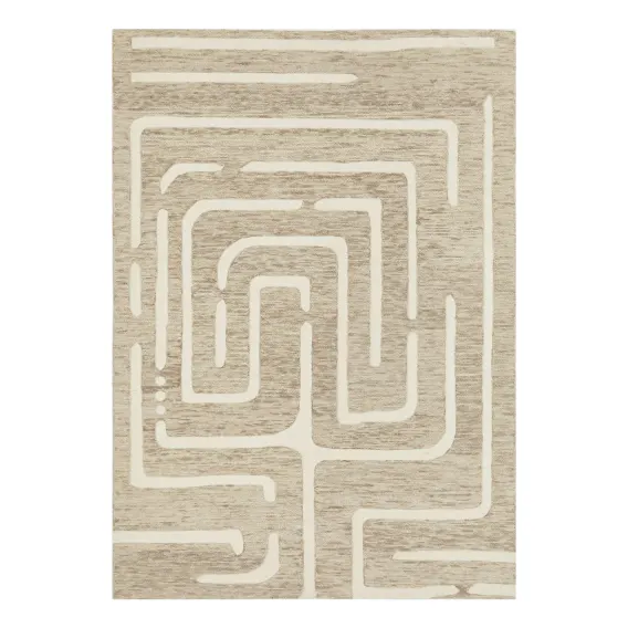 Summit Maze Rug 155 x 225cm in Beige / Ivory