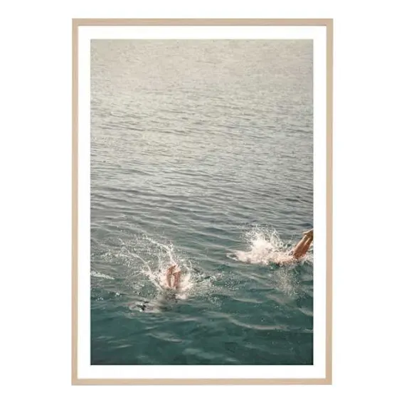 Sunny Summer Blue Framed Print in 45 x 62cm