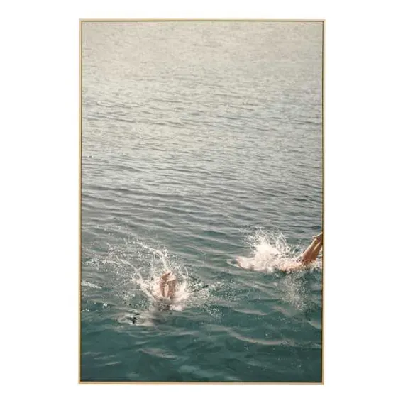 Sunny Summer Blue Box Framed Canvas in 102 x 152cm