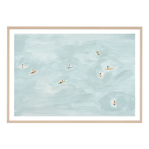 Surf Scene Framed Print in 87 x 62cm