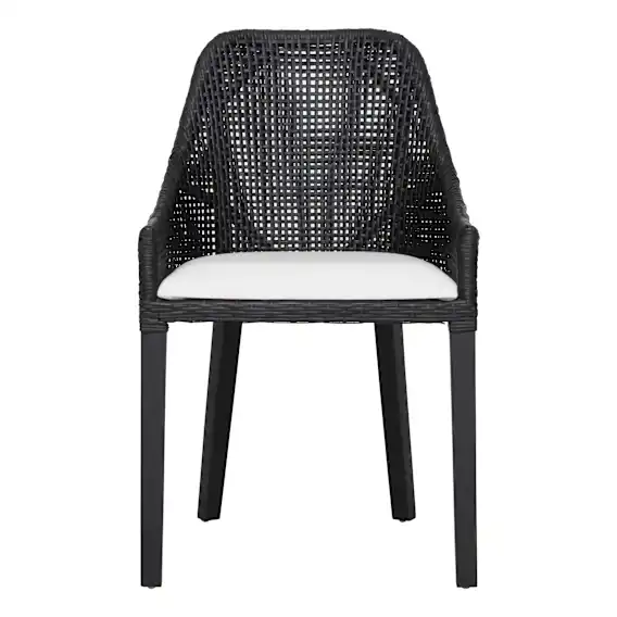 Tamba Dining Chair in Rattan Black