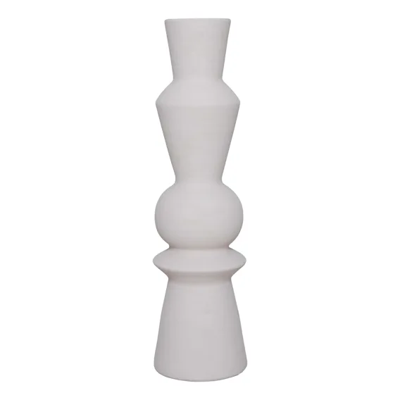 Tao Sculptural Vase 20x74.5cm in White