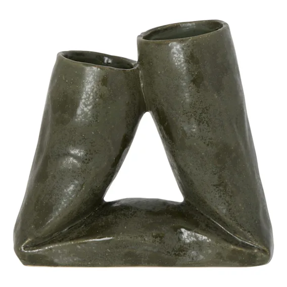 Tate Vase Small 21x19.5cm in Forest Green