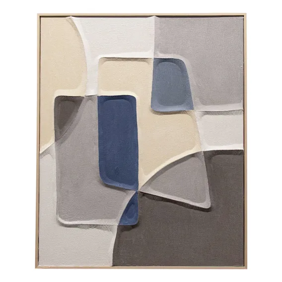 A modern geometric painting  Taking Shape brings clean lines and refined colour to your walls.