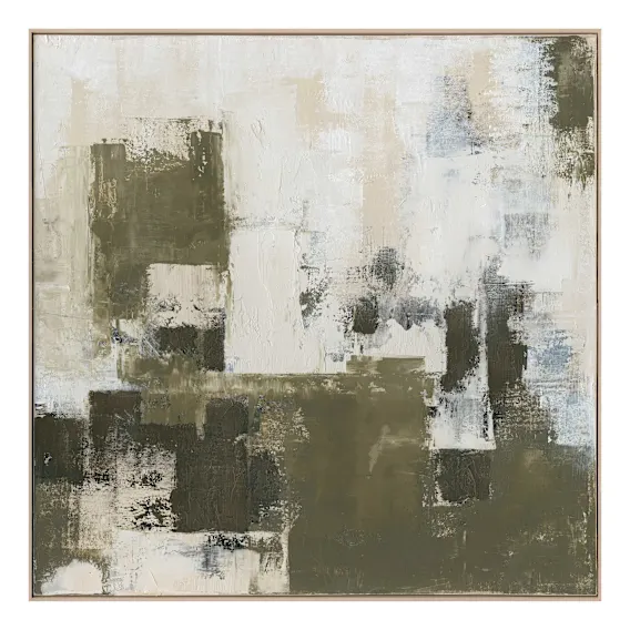 Textured Layers 1 Box Framed Canvas in 100 x 100cm