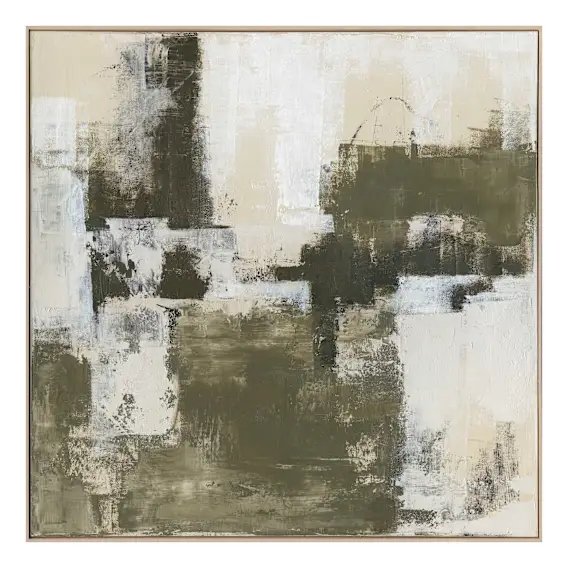 Textured Layers 2 Box Framed Canvas in 100 x 100cm