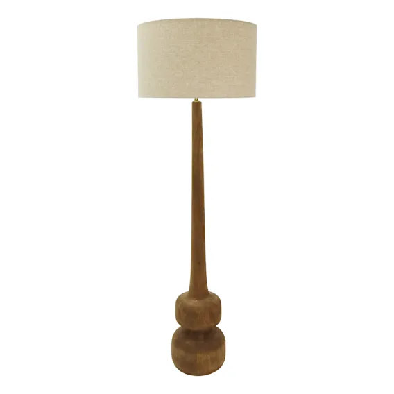 Teague Floor Lamp 24x155cm in Natural / Beige