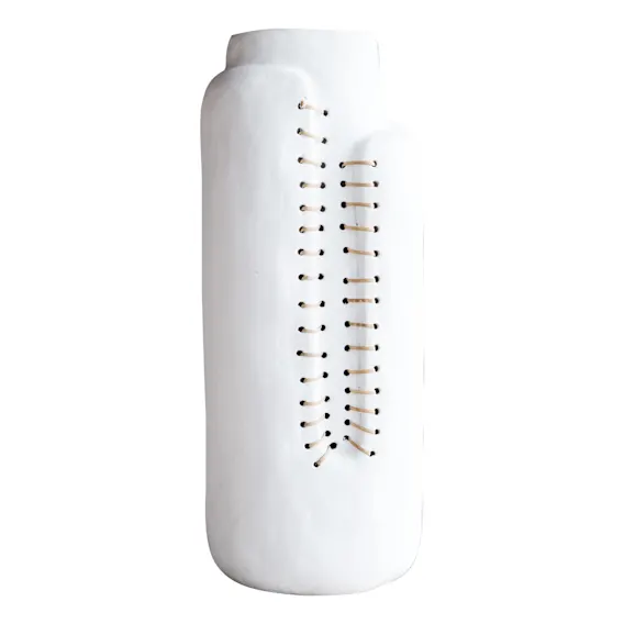 Threaded Vase 18x46cm in White