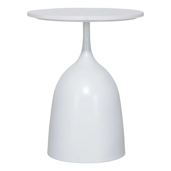 Thea Side Table High 40x50cm in White Marble