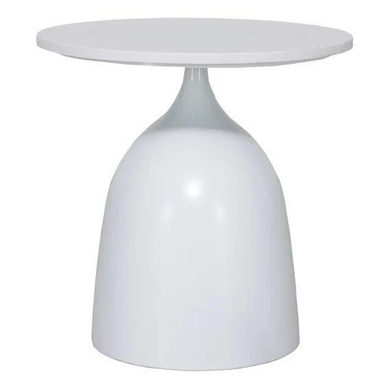 Thea Side Table Low 40x40cm in White Marble
