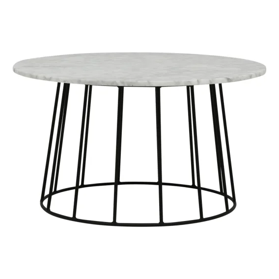 Trenton Round Coffee Table 70cm in White Marble