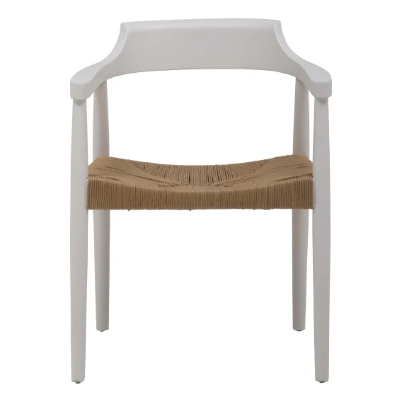 Trilogy Dining Chair in White / Natural Seat