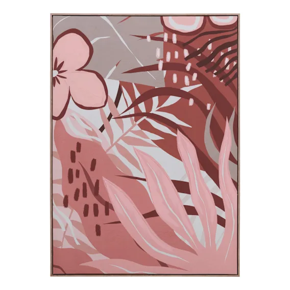 Tropical Collage 1 Box Framed Canvas in 103 x 140cm