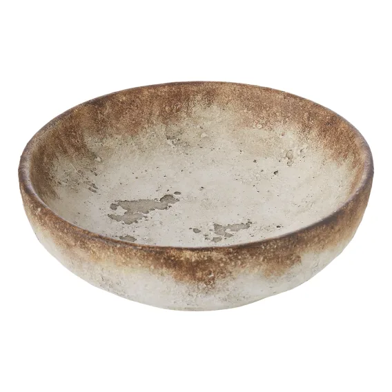 Twotone Bowl 28.5x9cm in White / Brown