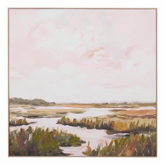 Twilight Blush Box Framed Canvas in 120 x 120cm