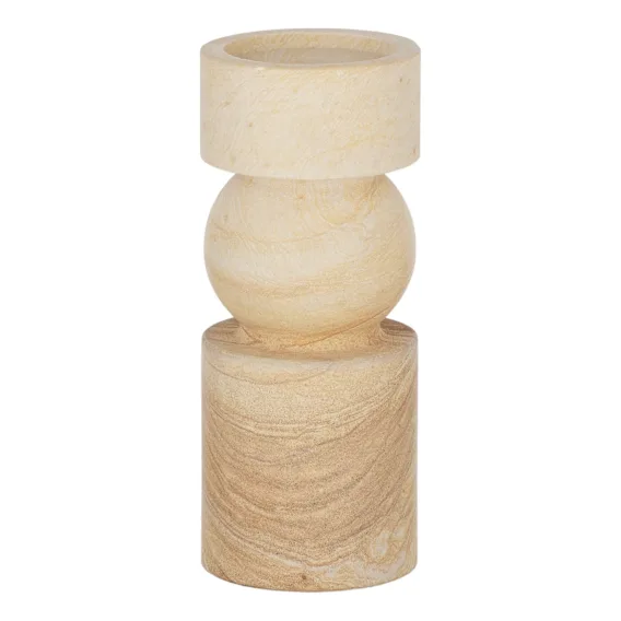 Uma Candleholder Small 9x23cm in Tan