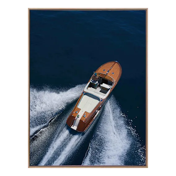 Vintage Speedboat Box Framed Canvas in 93 x 123cm