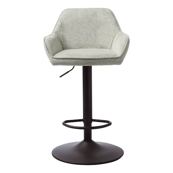 Vigo Gas Lift Swivel Bar Chair in Brego Silver / Black