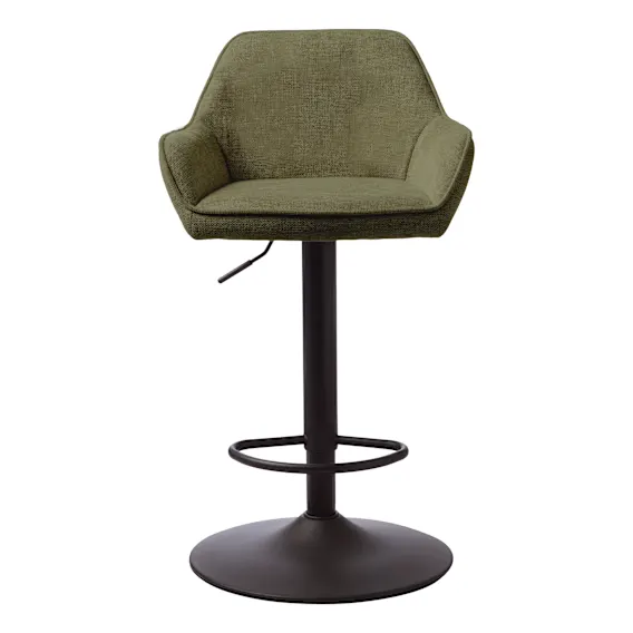 Vigo Gas Lift Swivel Bar Chair in Brego Olive / Black