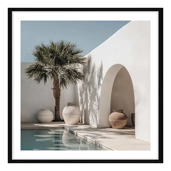 Villa in Stillness Framed Print in 103 x 103cm
