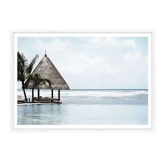 Water Villa Framed Print in 118 x 84cm