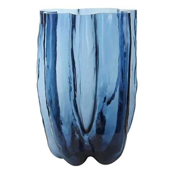 Wave Vase Large 26x37cm in Deep Blue