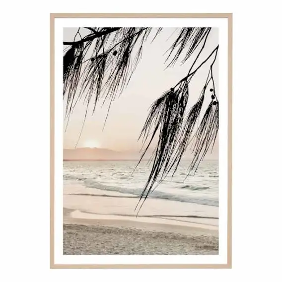 Wategos Sunset Framed Print in 33 x 45cm